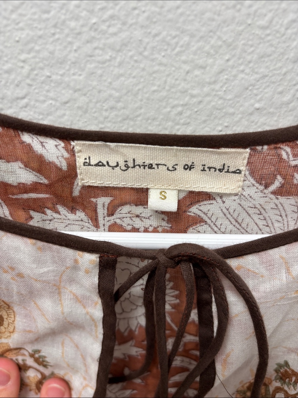Daughters of India Rust and Cream Floral Maxi Dress - Picture 2 of 5